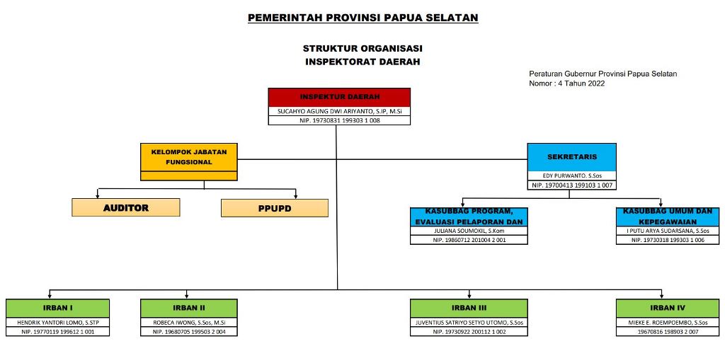 Struktur Organisasi Inspektorat Provinsi Papuaa Selatan